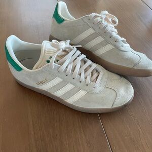 Adidas Gazelle Cream and Green Sneakers